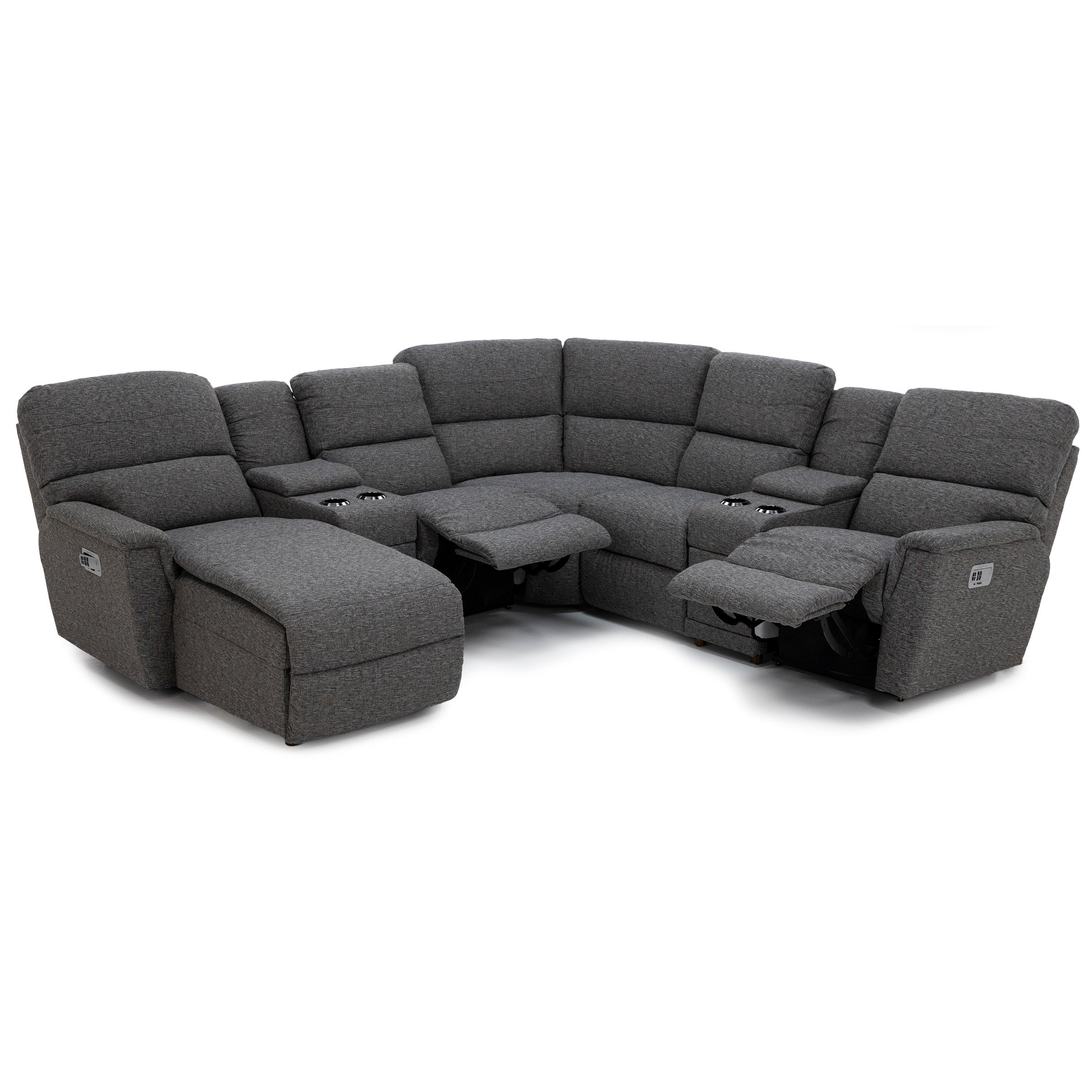 Ava 7-Pc. Power Headrest Reclining Modular With Wireless Remote