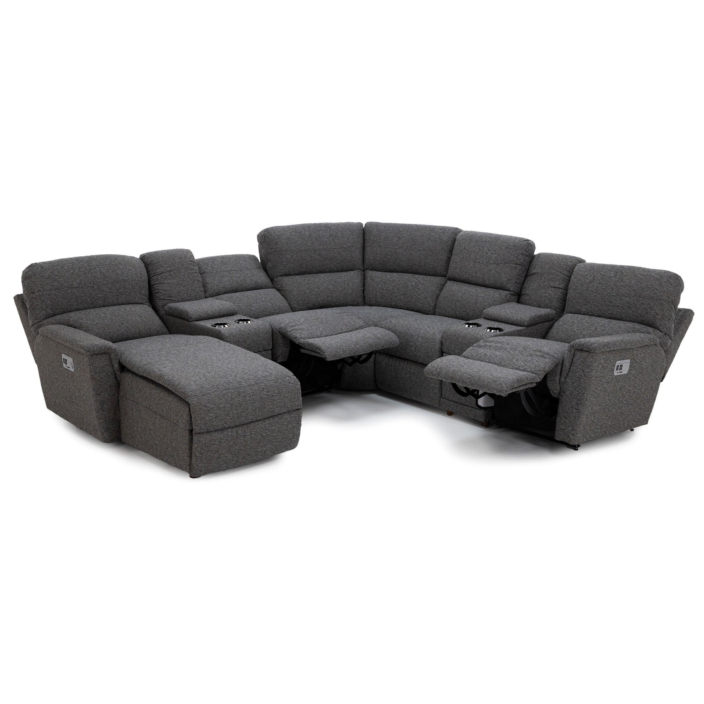 Ava 7-Pc. Power Headrest Reclining Modular With Wireless Remote