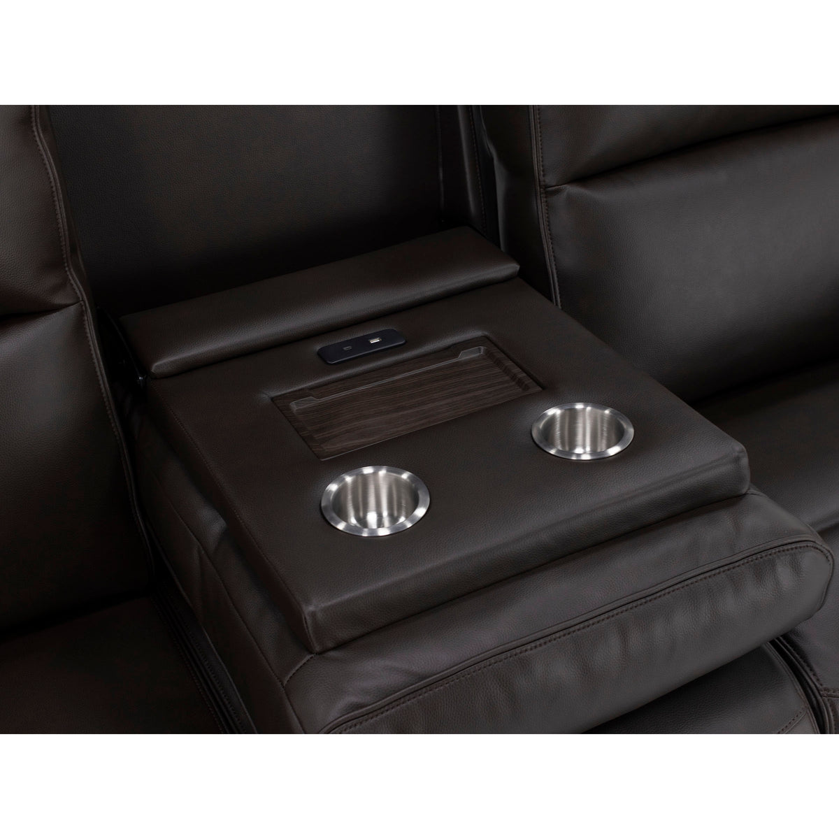 Shawna Power Headrest Reclining Sofa With Drop Down Table
