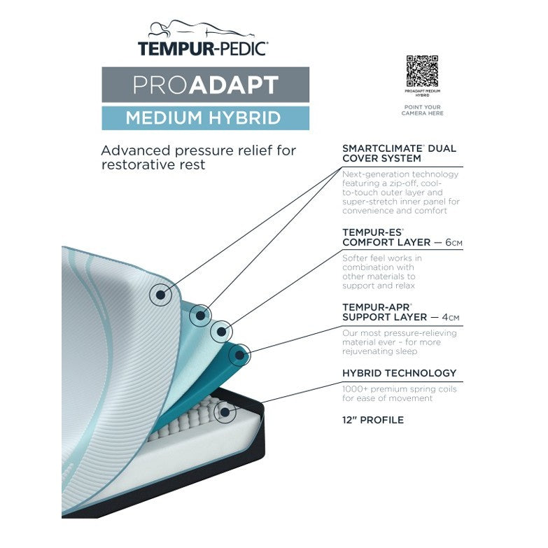 TEMPUR-ProAdapt® 2.0 Medium Hybrid