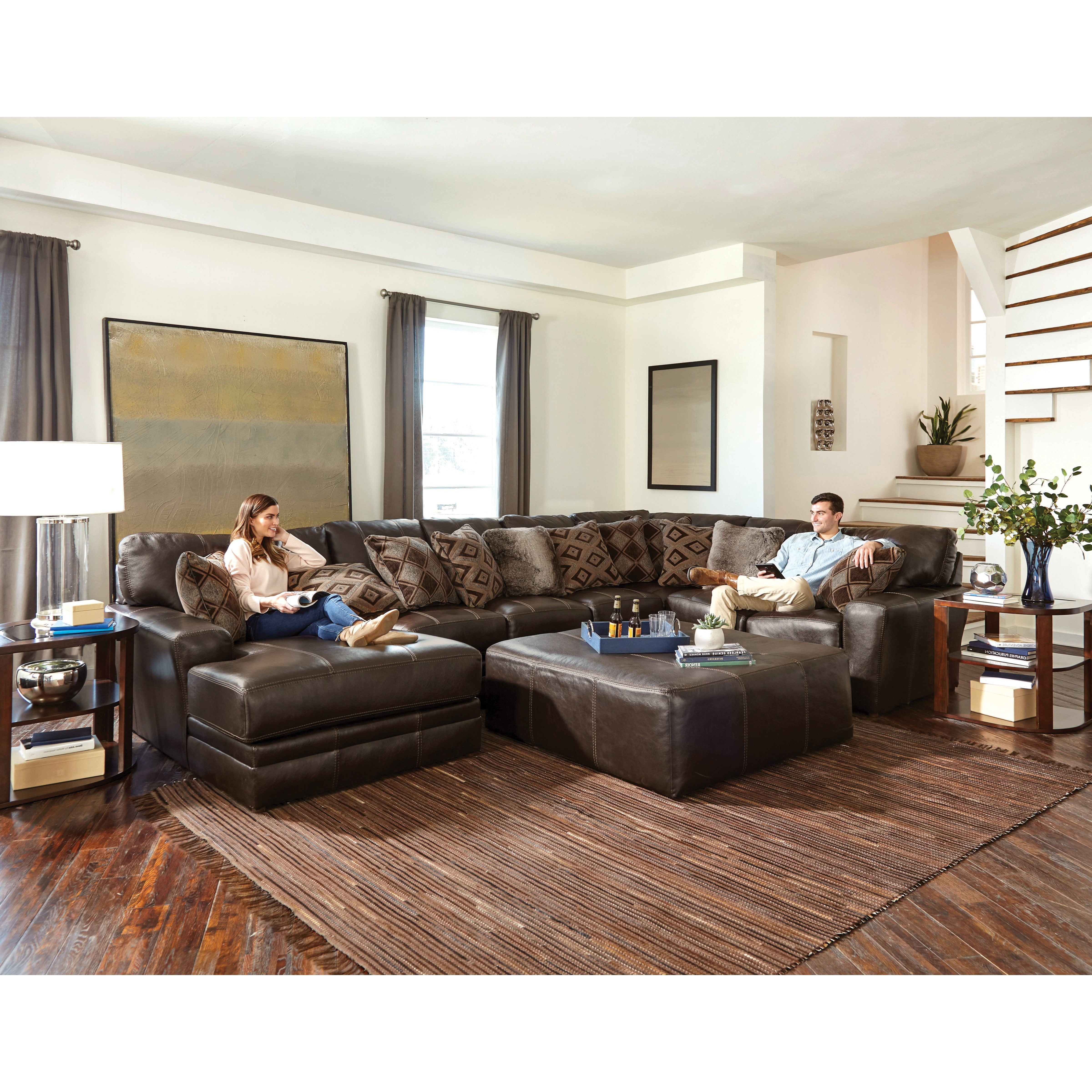 Camden 3-Pc. Leather Sectional with Chaise - Large