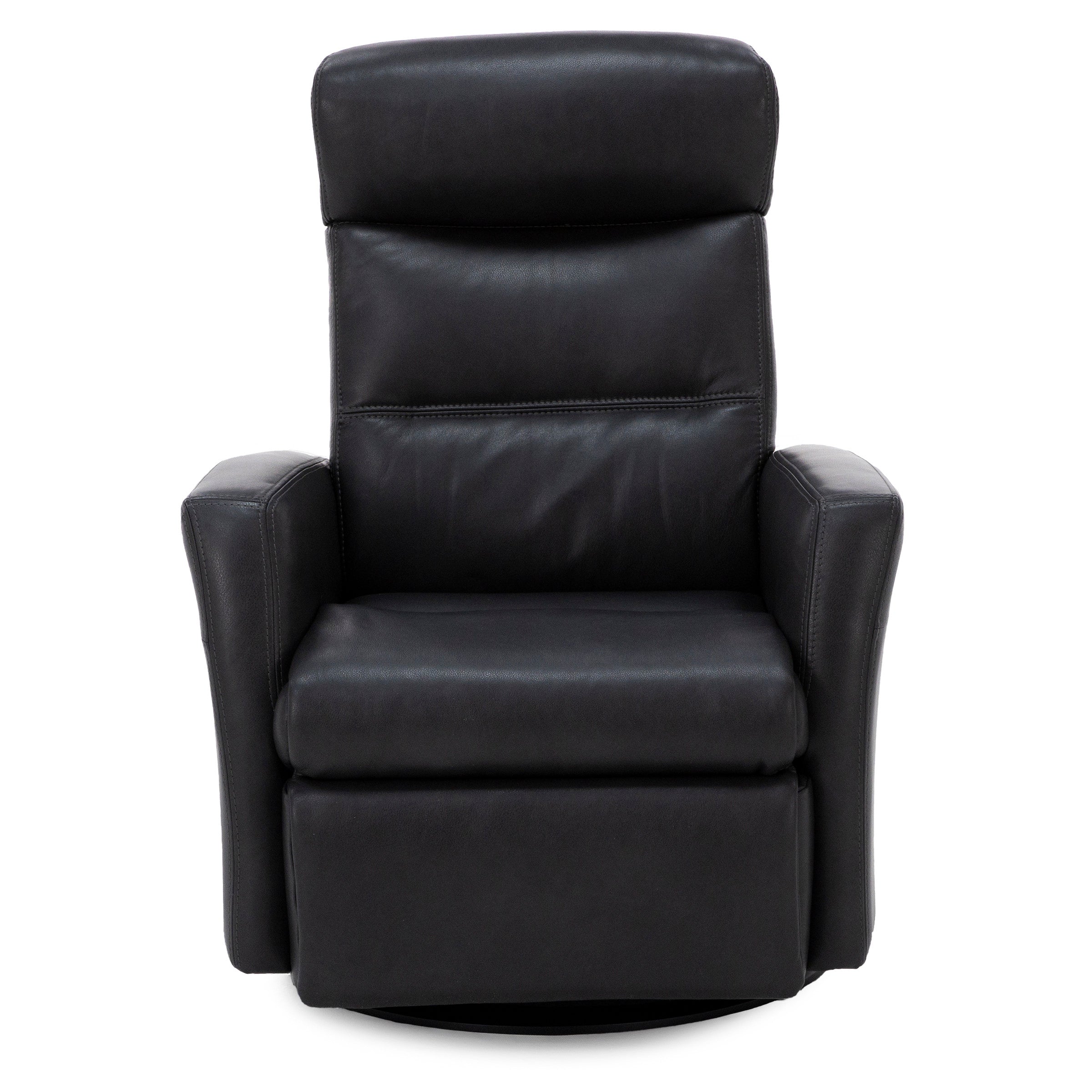 Denver Leather Large Power Recline and Lumbar Swivel Glider with Glide Locker
