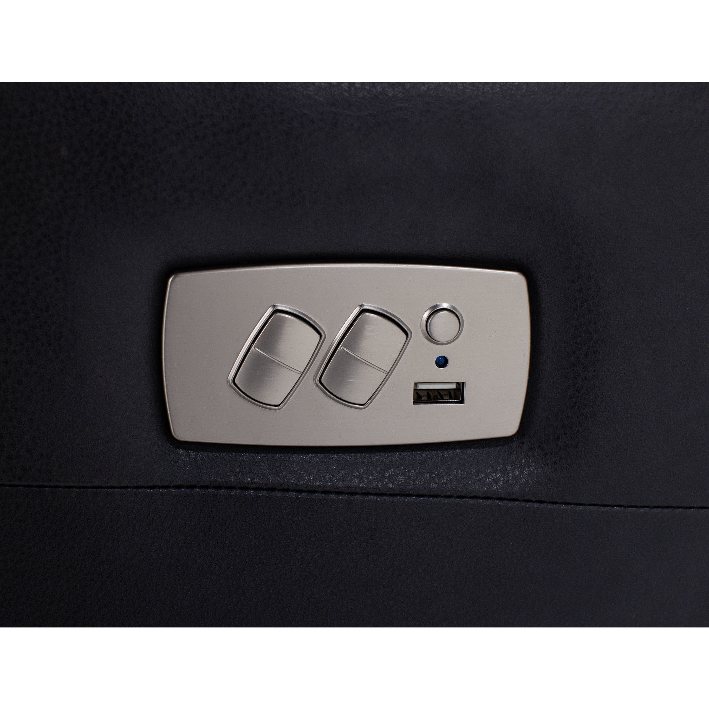 Denver Leather Large Power Recline and Lumbar Swivel Glider with Glide Locker