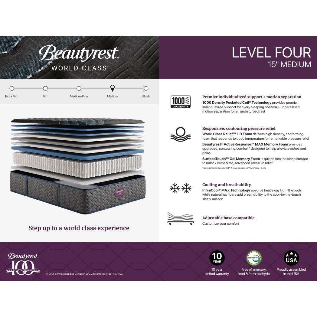 Beautyrest World Class Level 4 Medium