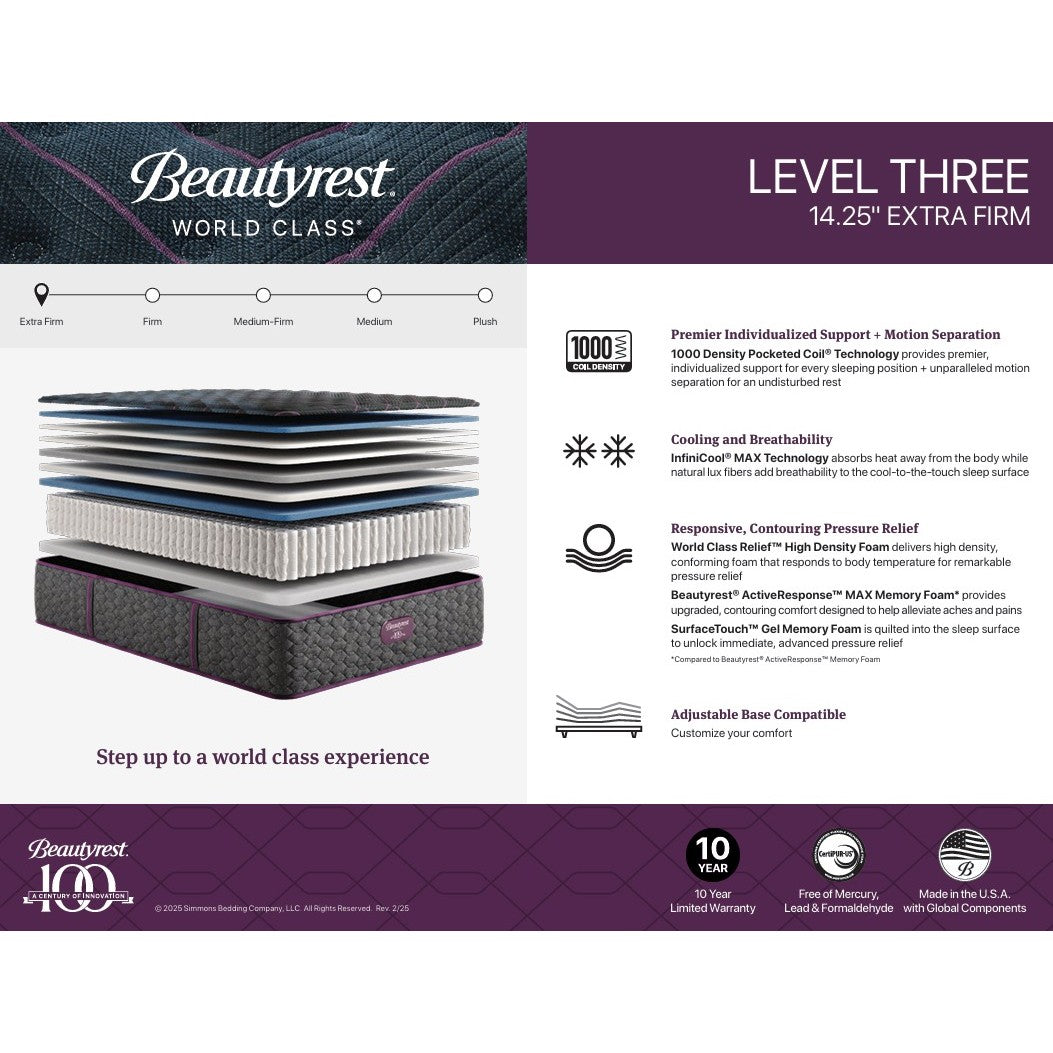 Beautyrest World Class Level 3 Extra Firm