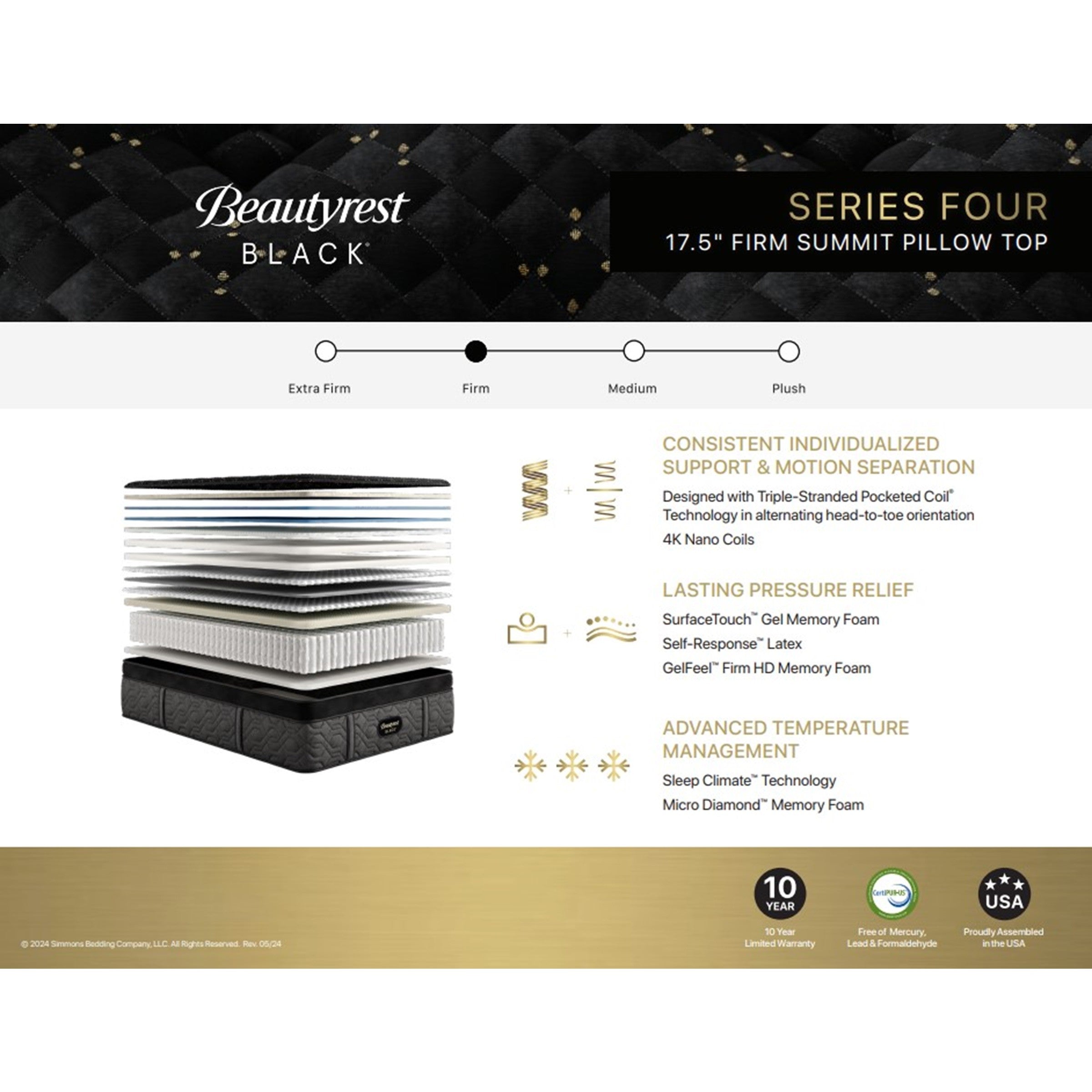Online Only Beautyrest Black Series 4 Firm Pillowtop