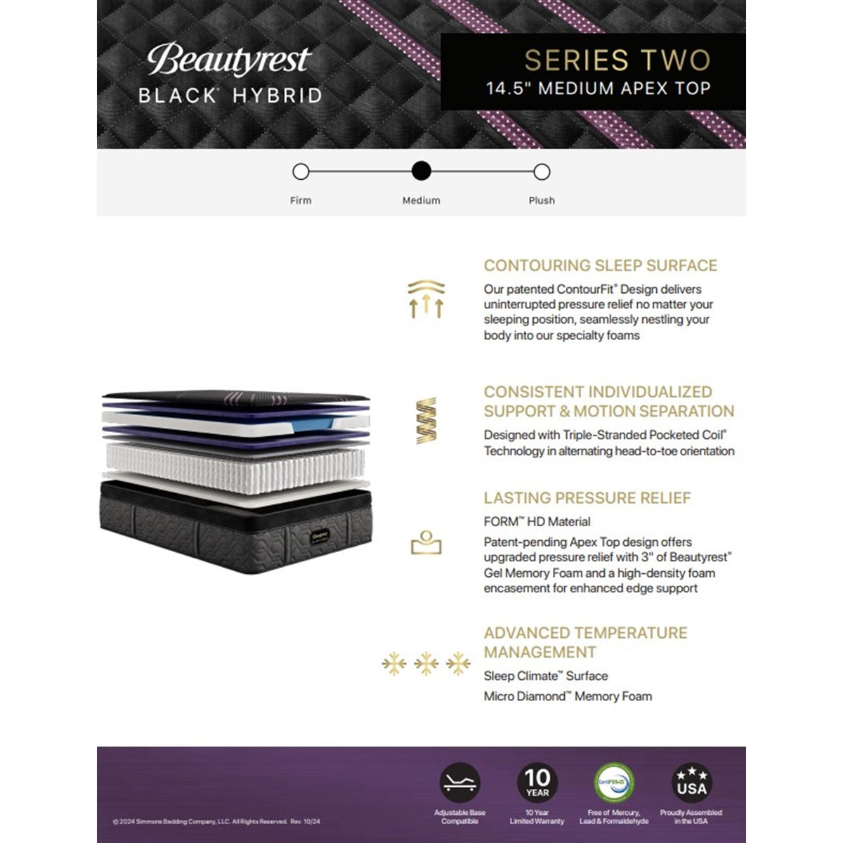 Beautyrest Black Series 2 Apex Top Hybrid Medium