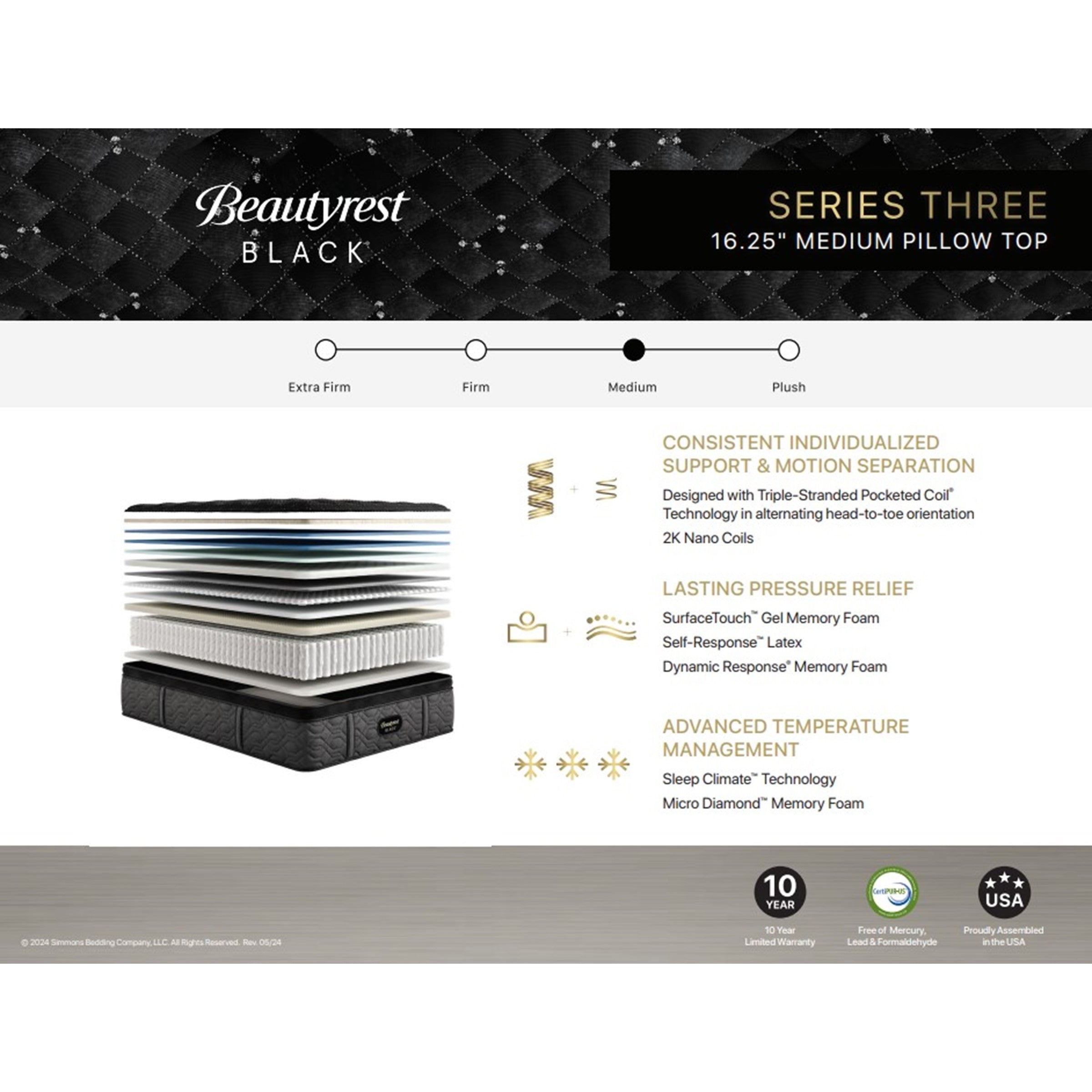 Online Only Beautyrest Black Series 3 Medium Pillowtop