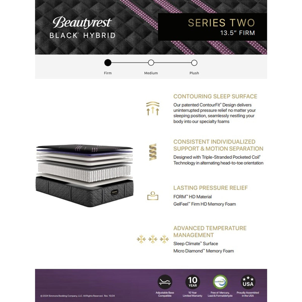 Beautyrest Black Series 2 Hybrid Firm Queen Mattress