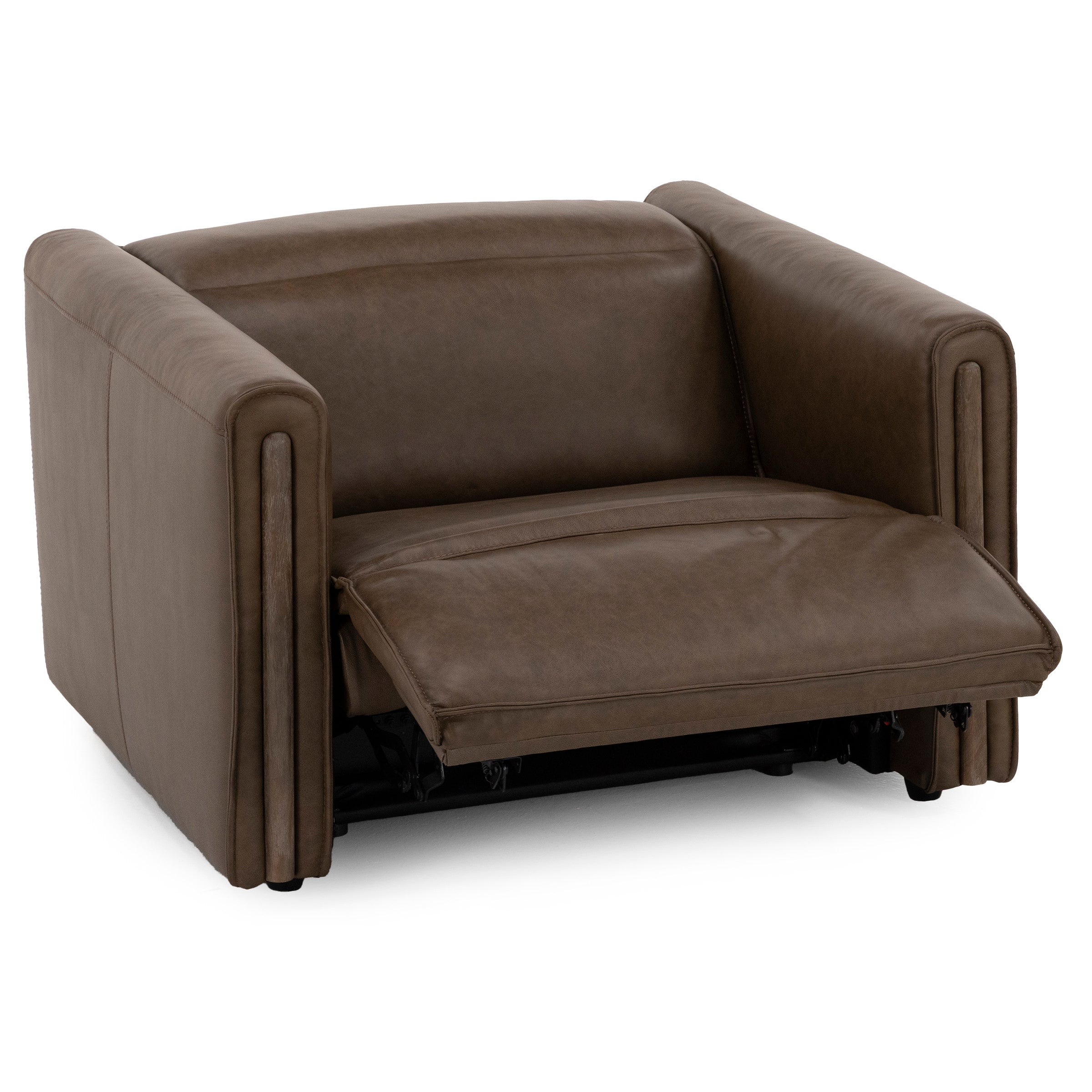 Dallas Leather Power Headrest Wall Saver Wide Recliner in Portobello