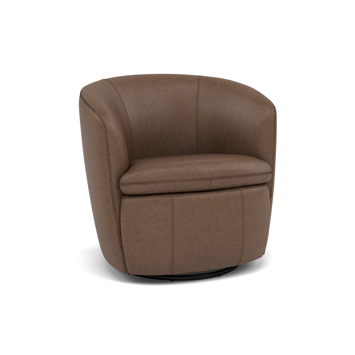 Ronan Leather Swivel Accent Chair