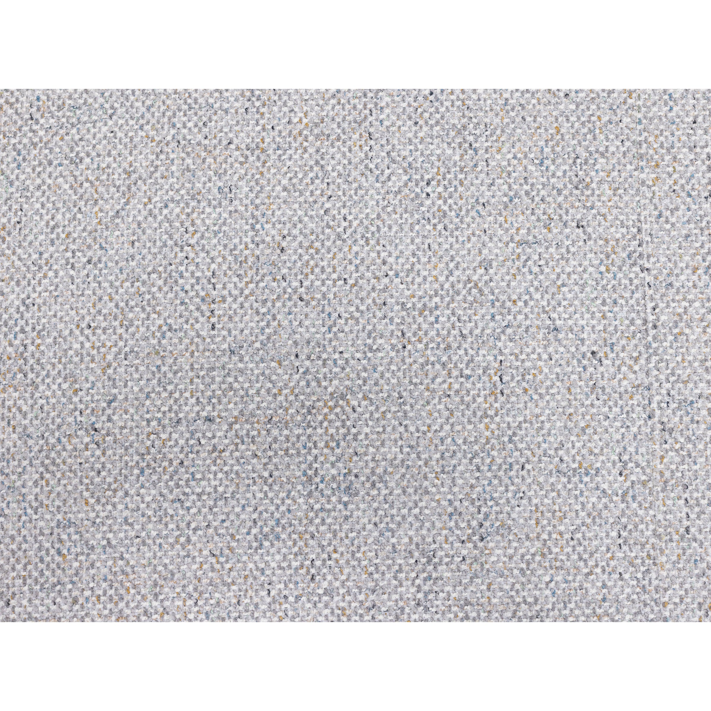 Close-up of light gray textured woven fabric.