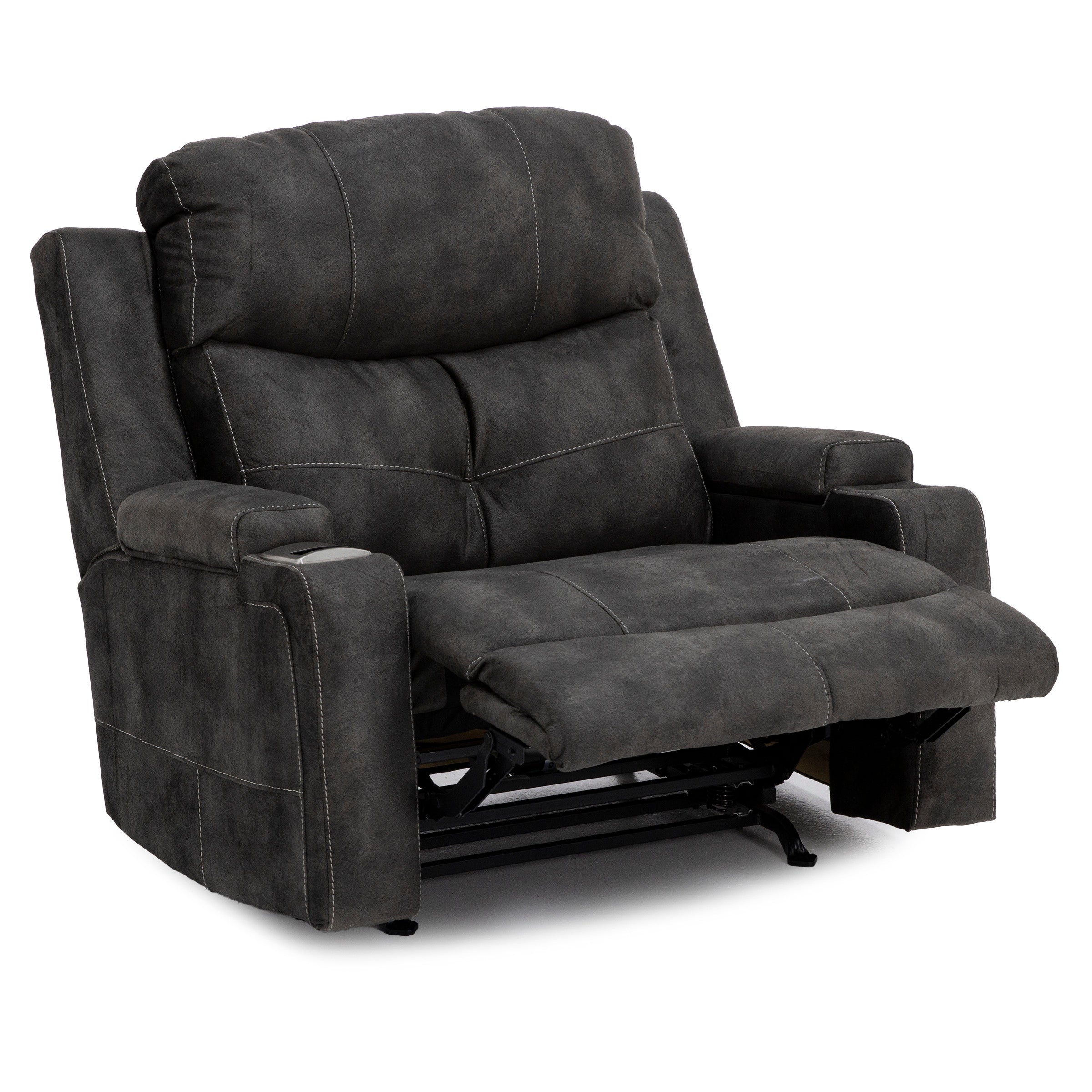 Beau Wide Power Recliner With Cupholders, Storage And Wireless Charging
