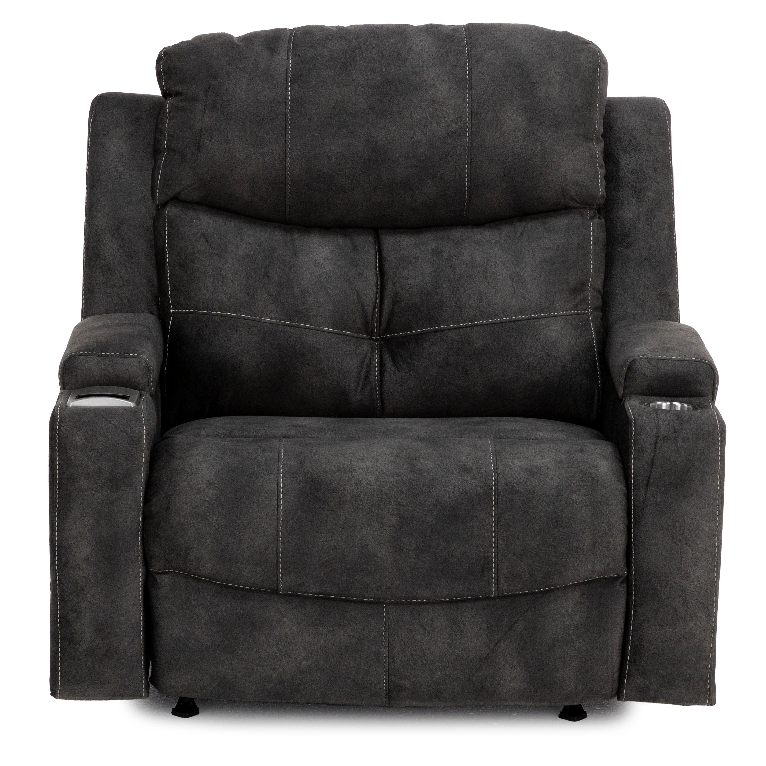 Beau Wide Power Recliner With Cupholders, Storage And Wireless Charging