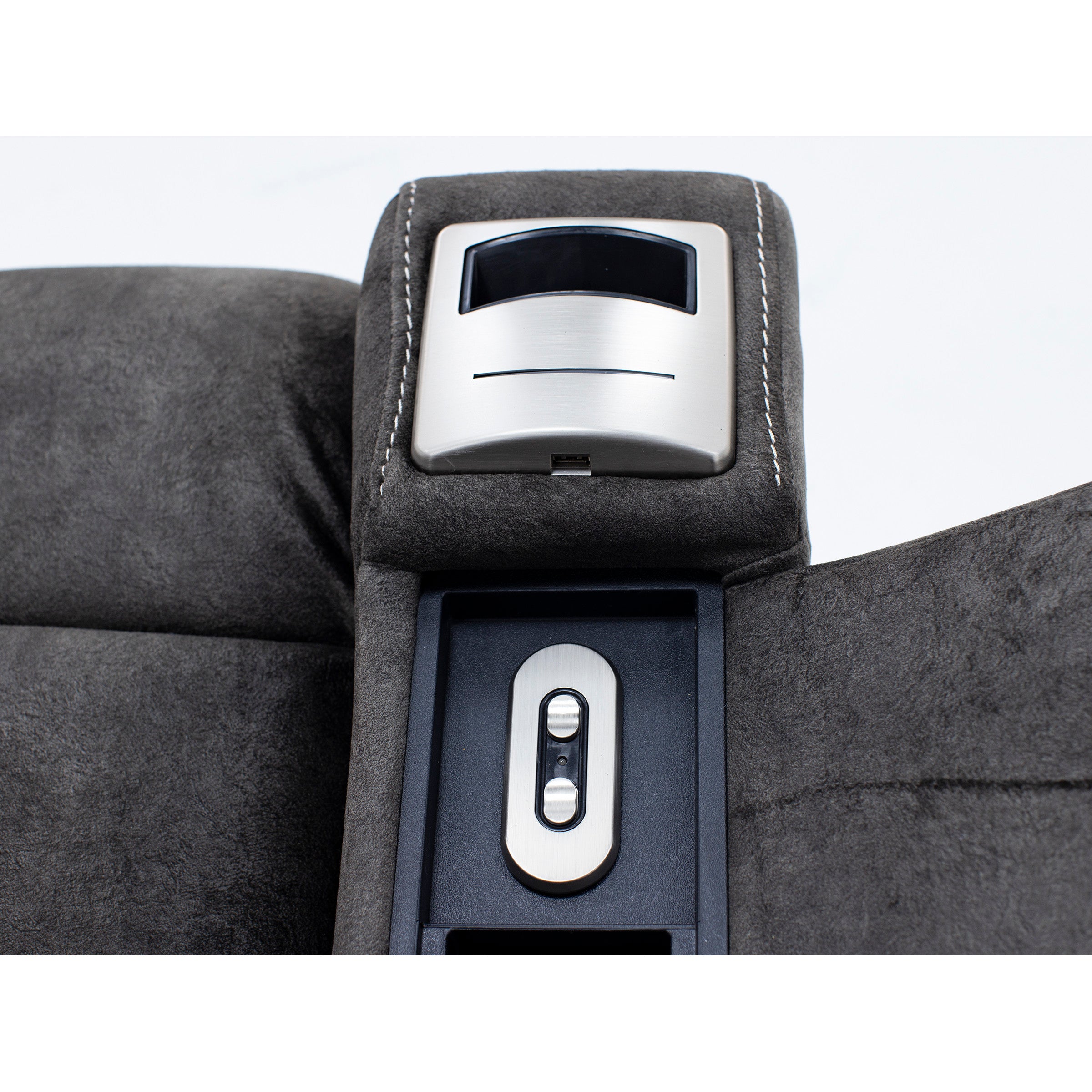 Beau Wide Power Recliner With Cupholders, Storage And Wireless Charging